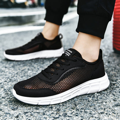 Men's Summer Net Shoes - Breathable Hollow Mesh Sports Sneakers for Comfort and Performance