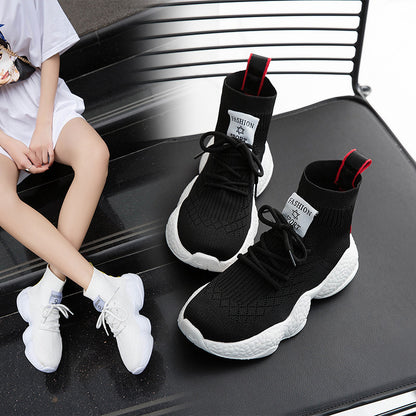 Women’s Little White Shoes - Summer New Korean Style Thick-Soled Casual Sneakers with Mesh Breathability and Sporty Comfort