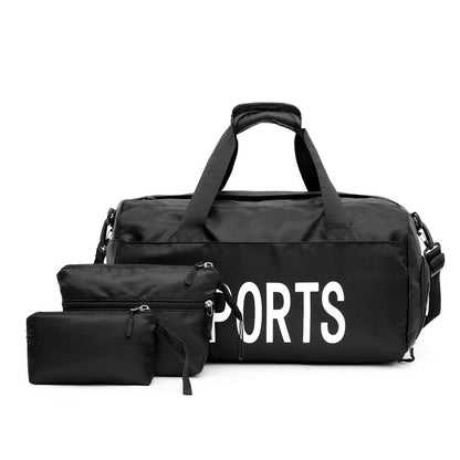 Nylon Three-Piece Sports Bag Set - Durable and Lightweight, Versatile Travel and Gym Bags