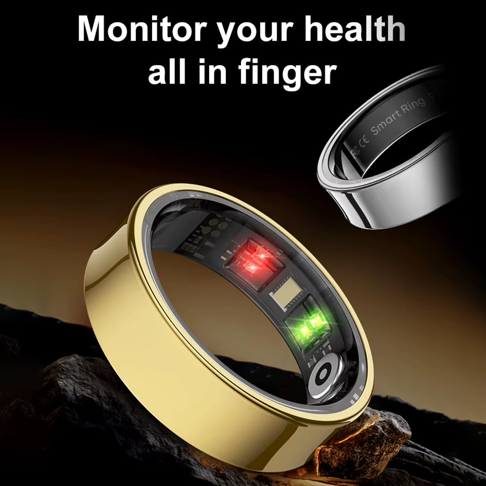 R09 Smart Ring Heart Rate Blood Oxygen Sleep Monitoring Sleep Ring with Charging Case Body Temperature Health and Sleep Monitor