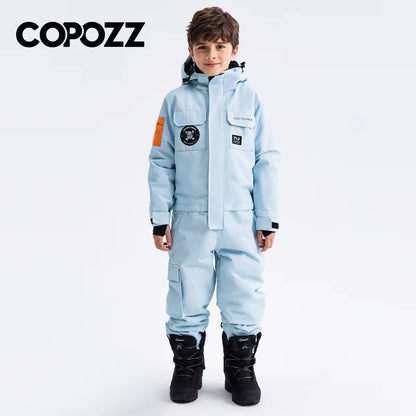 Children Snowsuit Kids Ski Suits One Piece Jumpsuits Overalls Outdoor Sports Snowboarding Snow Suit for Boys and Girls