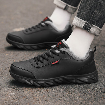 Men's Winter Warm Sneakers - Plush Lined Sports Shoes for Comfort and Protection