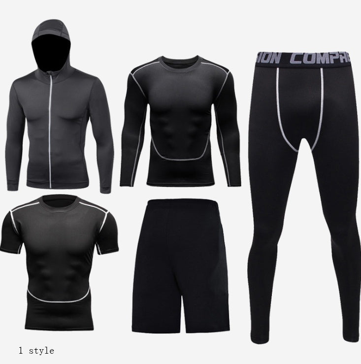 Men's Fitness Clothing Suit - Basketball Compression Tights for Performance and Support