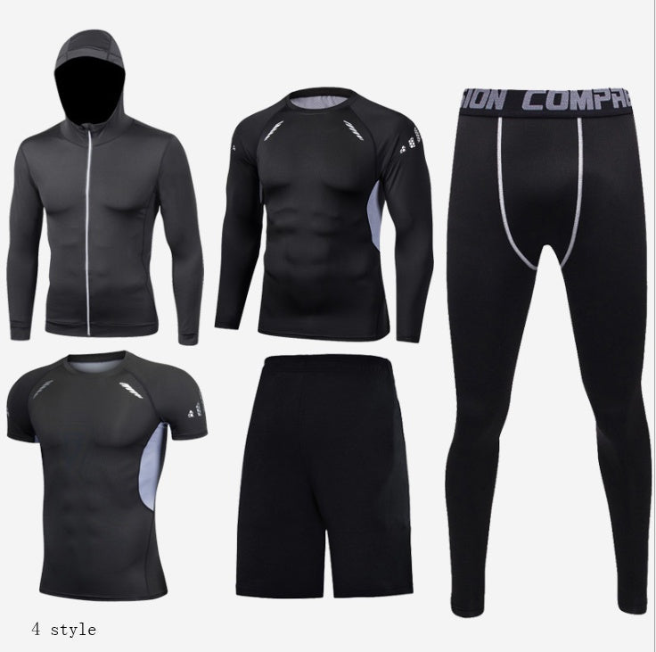 Men's Fitness Clothing Suit - Basketball Compression Tights for Performance and Support