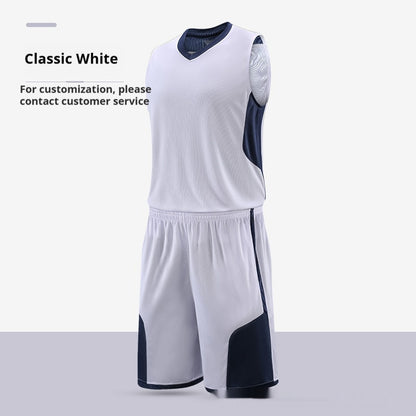 Men's Basketball Training and Competition Suit - Breathable Team Uniform with Printed Design for Sports and Workout