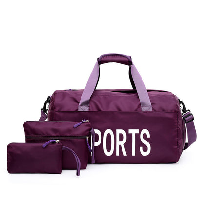 Nylon Three-Piece Sports Bag Set - Durable and Lightweight, Versatile Travel and Gym Bags