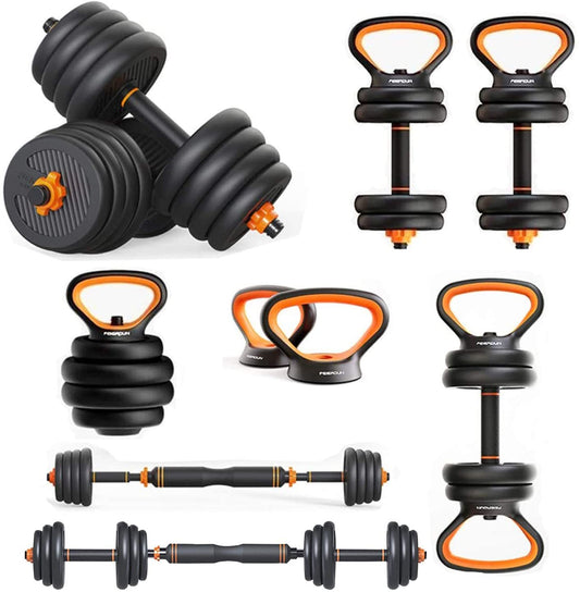 6-in-1 Multifunctional Dumbbells, Kettlebells, and Barbells Combination Set - Versatile Strength Training Equipment