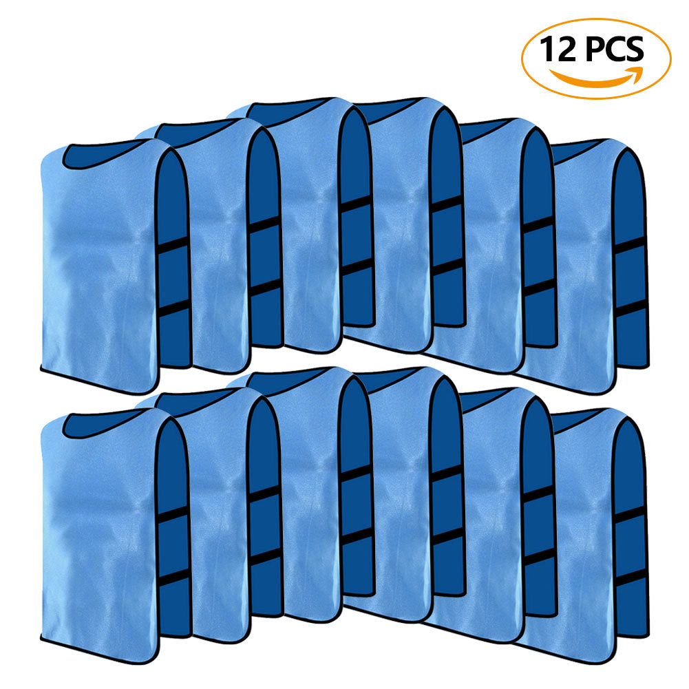 12 Pack Jerseys Bibs Breathable Adults Football Scrimmage Training Vests for Volleyball Soccer