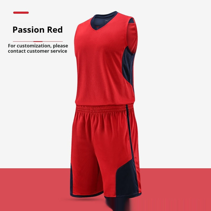 Men's Basketball Training and Competition Suit - Breathable Team Uniform with Printed Design for Sports and Workout