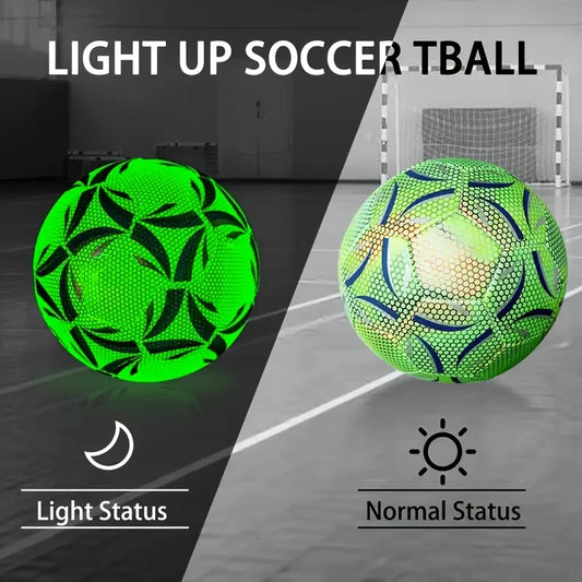 1Pc Size 5 Reflective Football, Luminous Colorful Soccer Ball for Indoor and Outdoor Training