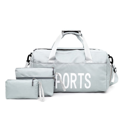 Nylon Three-Piece Sports Bag Set - Durable and Lightweight, Versatile Travel and Gym Bags