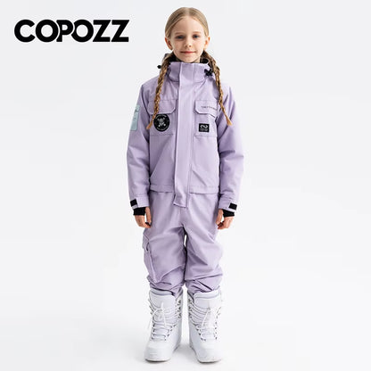 Children Snowsuit Kids Ski Suits One Piece Jumpsuits Overalls Outdoor Sports Snowboarding Snow Suit for Boys and Girls