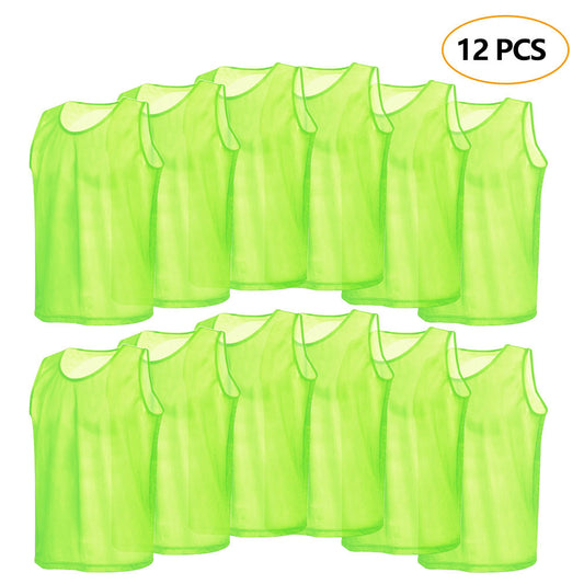 12 Pack Mesh Scrimmage Training Vests Football Vest Breathable Adults Jerseys Bibs