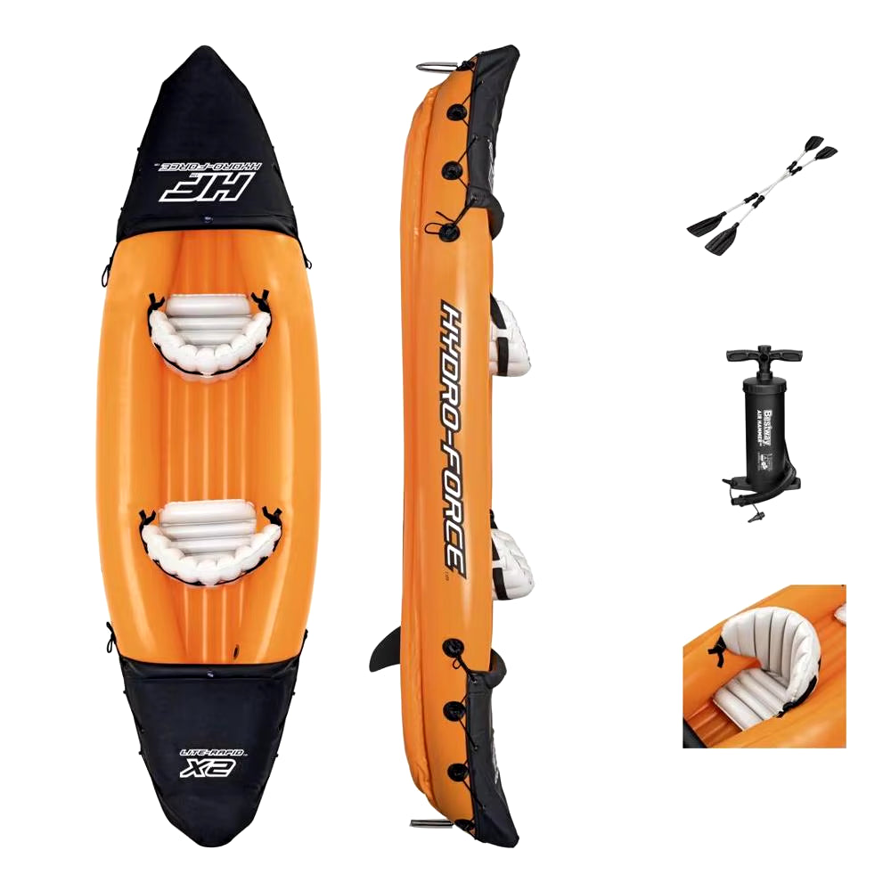 Selfree-Inflatable Kayak Fishing Boat Portable Water Sport with Paddle Pump and Bag 2Persons Size 321X88 Cm Orange 2023 Drop