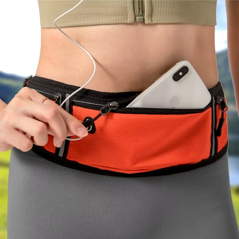 Waterproof Lightweight Reflective Strip Waist Fanny Pack Gym Sports Running Waist Bag Adjustable Elastic Straps