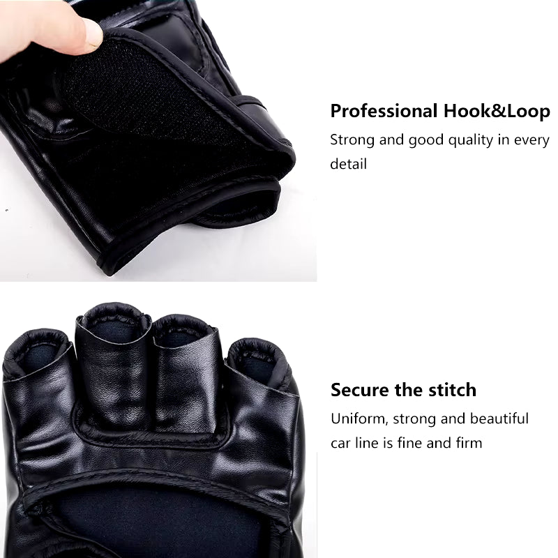 Professional Boxing Training Gloves Half Finger Leather Cushion for Adult Sanda Boxing UFC Training Sandbag Knuckles