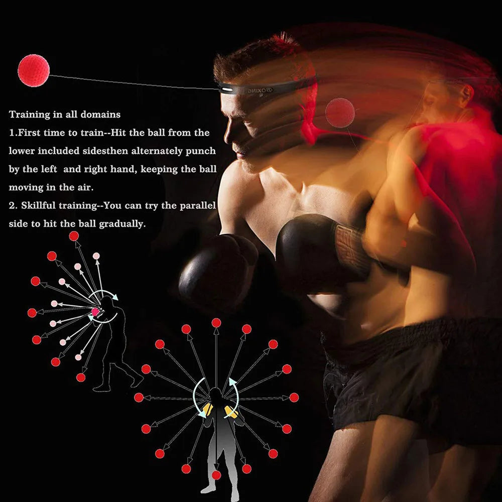 Boxing Magic Ball Reflex Speed Training with Headband Boxing Punching Balls Hand Eye Coordination Fitness Martial Arts Supplies