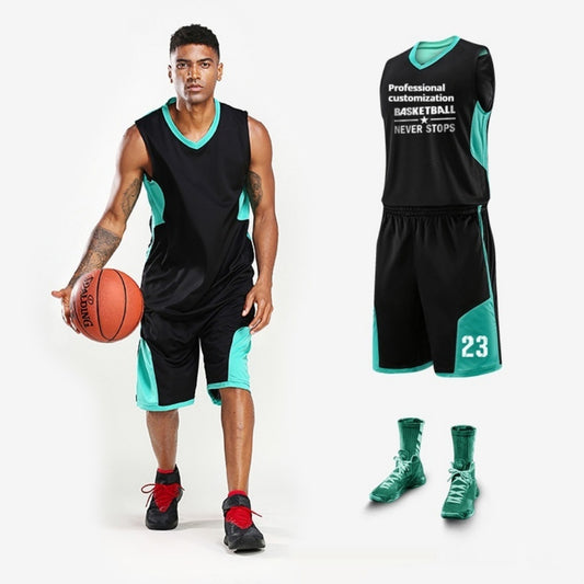 Men's Basketball Training and Competition Suit - Breathable Team Uniform with Printed Design for Sports and Workout