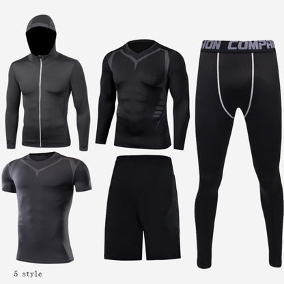 Men's Fitness Clothing Suit - Basketball Compression Tights for Performance and Support