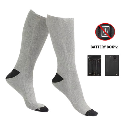 Heating Socks with Battery Box Rechargeable Anti-Cold Men Thermal Heated Foot Warmer Outdoor Camping Ski Sports Winter