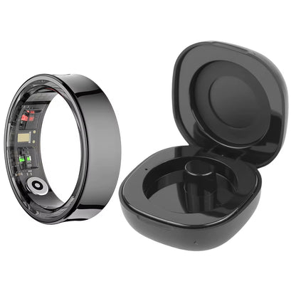 R09 Smart Ring Heart Rate Blood Oxygen Sleep Monitoring Sleep Ring with Charging Case Body Temperature Health and Sleep Monitor