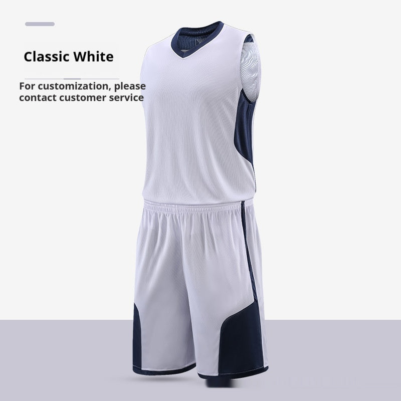 Men's Basketball Training and Competition Suit - Breathable Team Uniform with Printed Design for Sports and Workout