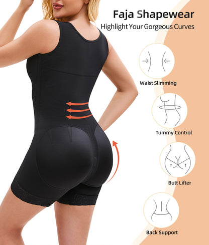 Colombian Fajas Shapewear for Women - Tummy Control Full Body Shaper with Zipper Crotch, Butt Lifter, and Post-Surgery Support