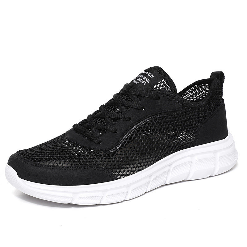 Men's Summer Net Shoes - Breathable Hollow Mesh Sports Sneakers for Comfort and Performance