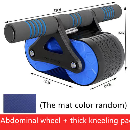 Double Wheel Abdominal Exerciser - Automatic Rebound Ab Wheel Roller for Waist Training, Home Gym & Sports