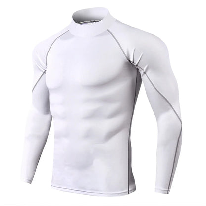 Men Bodybuilding Sport T-shirt Quick Dry Running Shirt Long Sleeve Compression Top Gym T Shirt Men Fitness Tight Rashgard