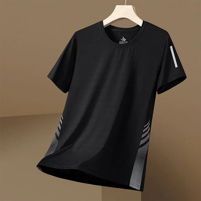 Men's T-shirts Summer Cooling Ice Silk T-shirts For Men Short Sleeve Breathable Fitness Sports Shirt Quick Dry Running Clothing