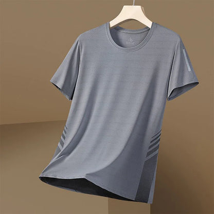 Men's T-shirts Summer Cooling Ice Silk T-shirts For Men Short Sleeve Breathable Fitness Sports Shirt Quick Dry Running Clothing