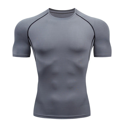 Men Running Compression T-shirt Short Sleeve Sport Tees Gym Fitness Sweatshirt Male Jogging Tracksuit Homme Athletic Shirt Tops