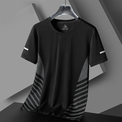 Men's Quick Dry Sport Running T-shirt Summer Fashion Simple Style Short Sleeves OverSize Tee Unisex Round Neck Special Offer Top