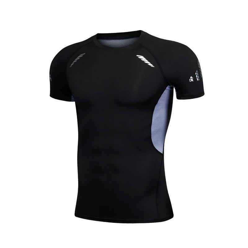 Men Running Compression T-shirt Short Sleeve Sport Tees Gym Fitness Sweatshirt Male Jogging Tracksuit Homme Athletic Shirt Tops