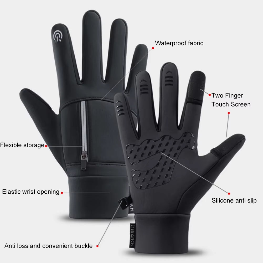 1 Pair Winter Fishing Gloves 2 Finger Flip Waterproof Winter Gloves Windproof Men Women Warm Protection Fish Angling Gloves