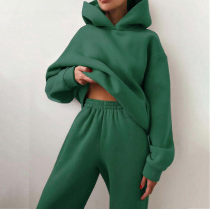 Women's Casual Hooded Sweater Two-piece Suit Clothes Hoodie Tracksuit