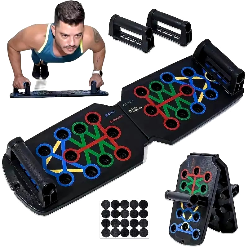 Portable Multifunctional Push-Up Board Set with Handles Foldable Fitness Equipment for Chest Abdomen Arms and Back Training