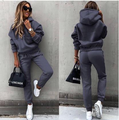 Women's New Hooded Sweatshirt Sports Suit