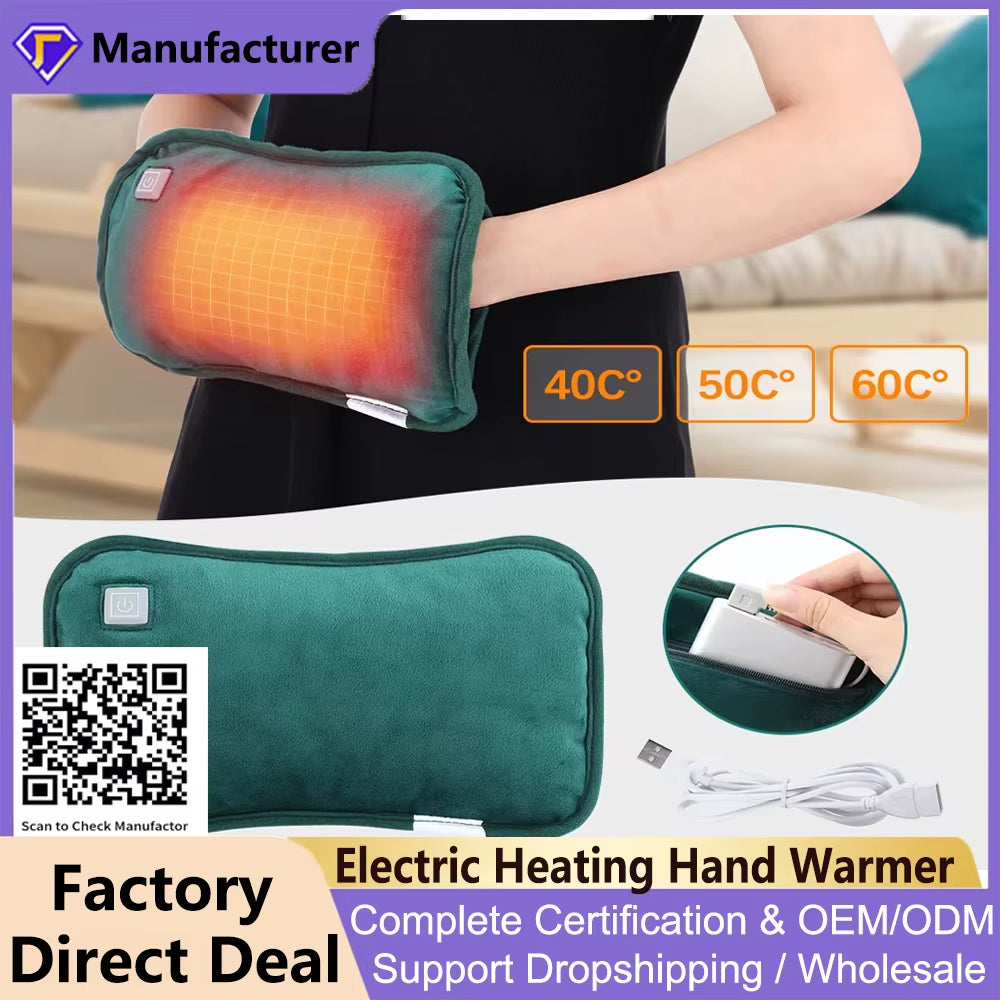 USB Electric Hand Warmer Graphene Heat Thermal Pillow Gloves Pad Winter Warm Bag for Hot Hands and Feet