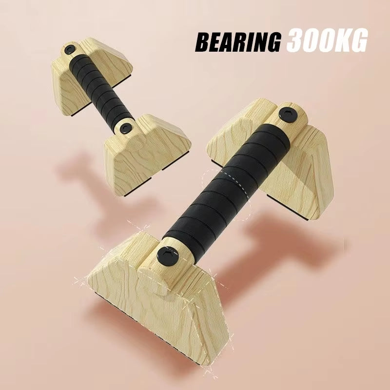 Pull up Stand Handles Wooden Push up Bar Beech Wood Calisthenics Exercise Equipment for Home Wood Parallettes Bar for Floor Use