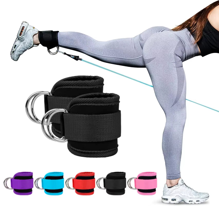 Cable Ankle Straps Double D-Ring Ankle Cuffs for Gym Workouts Glutes Legs Strength Training Brace Support Sport Safety Abductors