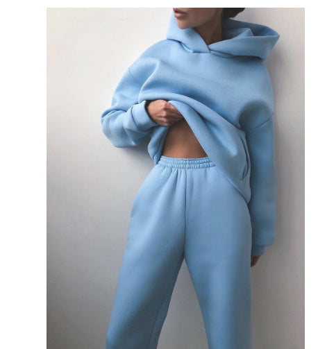 Women's New Hooded Sweatshirt Sports Suit