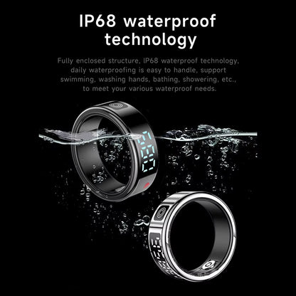 New RS08 Smart Ring Heart Rate Health Monitor 5ATM Waterproof Multi Sport Modes Blood Oxygen Tracker for Xiaomi Samsung Phone