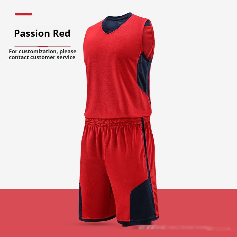 Men's Basketball Training and Competition Suit - Breathable Team Uniform with Printed Design for Sports and Workout