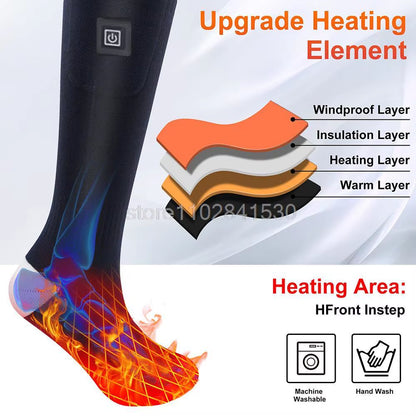 Heating Socks with Battery Box Rechargeable Anti-Cold Men Thermal Heated Foot Warmer Outdoor Camping Ski Sports Winter