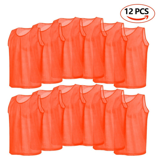 12 Pack Mesh Scrimmage Training Vests Football Vest Breathable Adults Jerseys Bibs