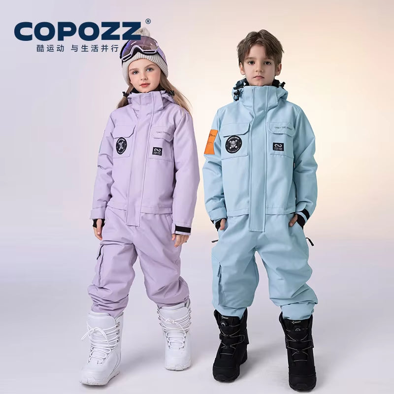 Children Snowsuit Kids Ski Suits One Piece Jumpsuits Overalls Outdoor Sports Snowboarding Snow Suit for Boys and Girls