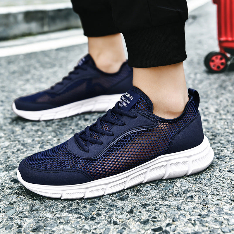 Men's Summer Net Shoes - Breathable Hollow Mesh Sports Sneakers for Comfort and Performance