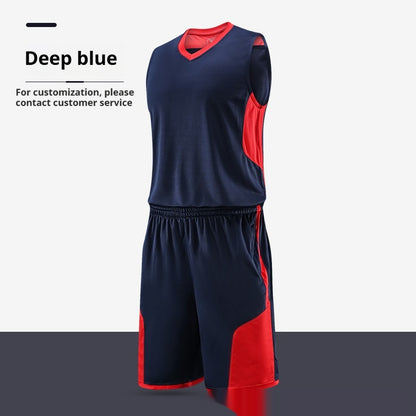 Men's Basketball Training and Competition Suit - Breathable Team Uniform with Printed Design for Sports and Workout